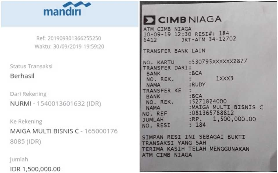 #htmlcaption115 Bukti Transfer 1