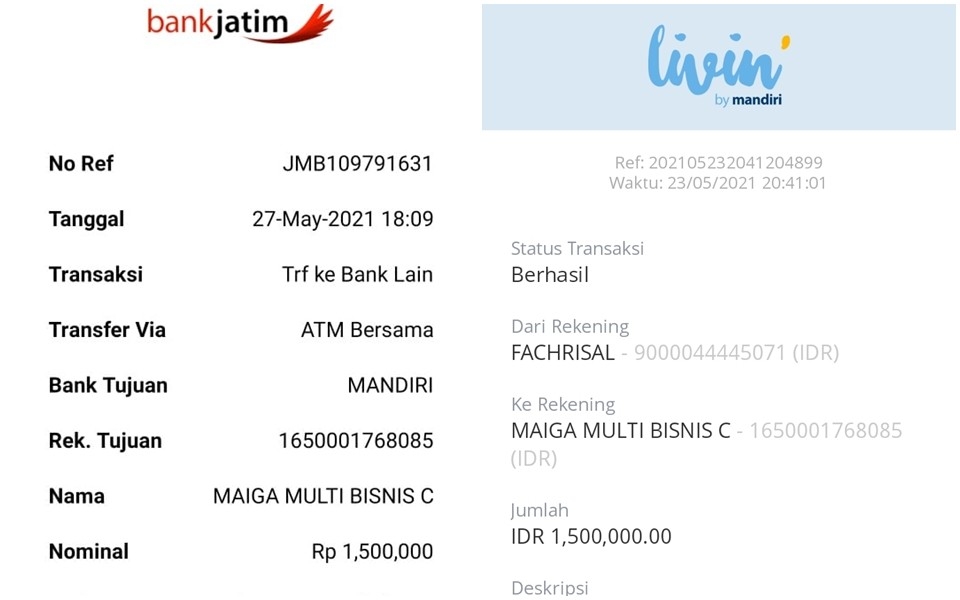 #htmlcaption155 Bukti Transfer 8